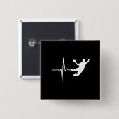 Handball - Handball Player Heartbeat Button (Vorne & Hinten)