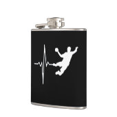 Handball - Handball Player Heartbeat Flachmann (Links)