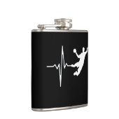 Handball - Handball Player Heartbeat Flachmann (Rechts)