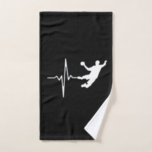 Handball - Handball Player Heartbeat Handtuch