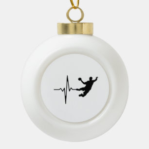 Handball - Handball Player Heartbeat Keramik Kugel-Ornament