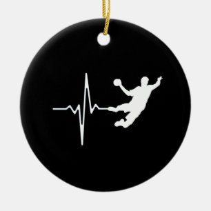 Handball - Handball Player Heartbeat Keramik Ornament