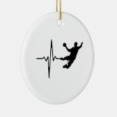 Handball - Handball Player Heartbeat Keramik Ornament (Rechts)