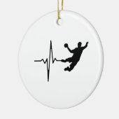 Handball - Handball Player Heartbeat Keramik Ornament (Links)