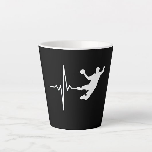 Handball - Handball Player Heartbeat Milchtasse (Vorderseite)