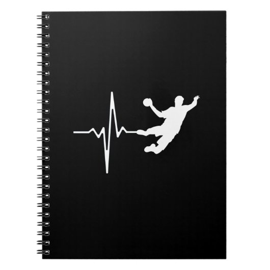 Handball - Handball Player Heartbeat Notizblock (Vorderseite)