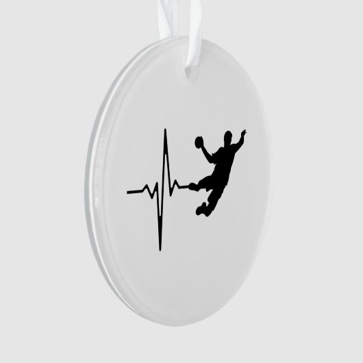 Handball - Handball Player Heartbeat Ornament (Vorderseite)