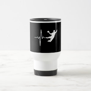 Handball - Handball Player Heartbeat Reisebecher