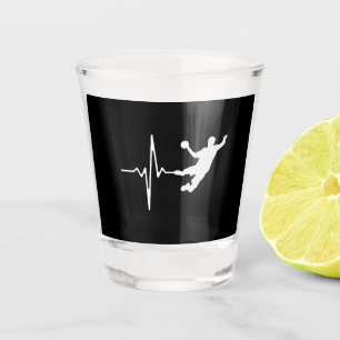 Handball - Handball Player Heartbeat Schnapsglas