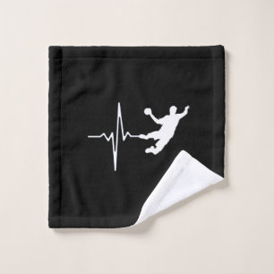 Handball - Handball Player Heartbeat Waschlappen