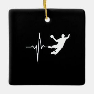 Handball - Herzschlag eines Handballspielers Keramikornament