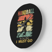 Handball is Calling Slogan Funny Retro Große Wanduhr (Winkel)
