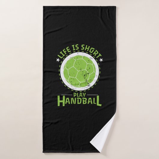 Handball "Life is Short" Badehandtuch (Badehandtuch)