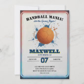 Handball Mania Birthday Invitation Einladung (Vorderseite)