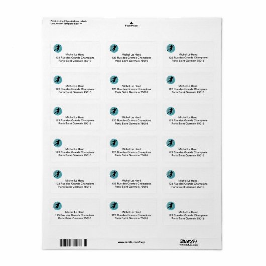 Handball Modern Design-Rückgabesiegel mit Ball-Log Adressaufkleber (Vorne)