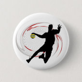 Handball Modernes, raffiniertes Spielerdesign Button (Vorderseite)