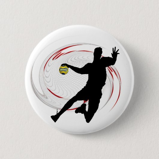 Handball Modernes, raffiniertes Spielerdesign Button (Vorderseite)