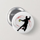Handball Modernes, raffiniertes Spielerdesign Button (Vorne & Hinten)
