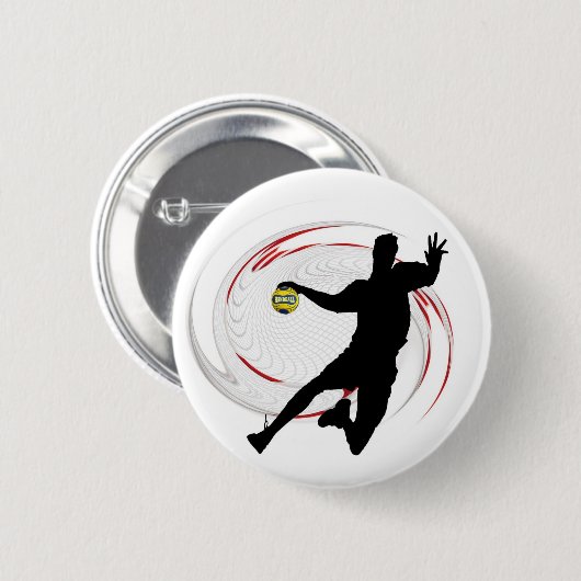 Handball Modernes, raffiniertes Spielerdesign Button (Vorne & Hinten)