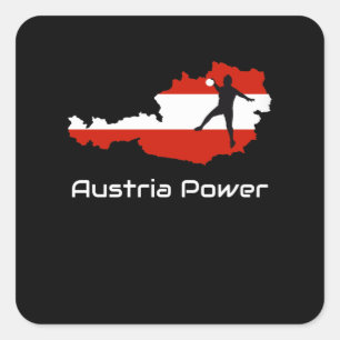 Handball - Österreich Power Österreich Shirt Quadratischer Aufkleber