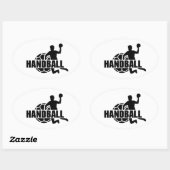 Handball Ovaler Aufkleber (Blatt)