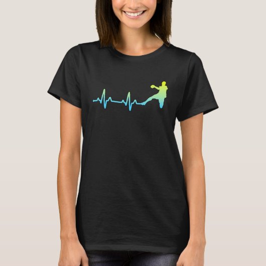 Handball Player Fans Coach Heartbeat T-Shirt (Vorderseite)