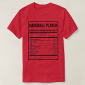 Handball Player Funny Handball Nutrition Label 3 T-Shirt (Design vorne)