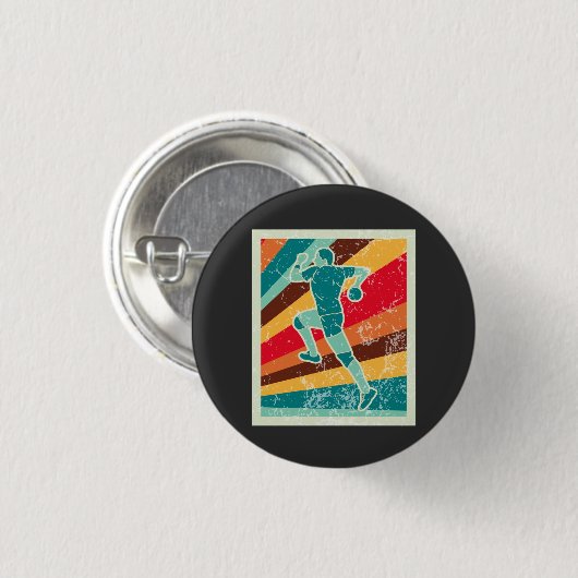 Handball Player Retro Button (Vorne & Hinten)