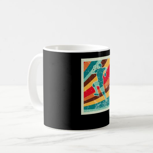 Handball Player Retro Kaffeetasse (Vorderseite Links)