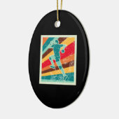 Handball Player Retro Keramik Ornament (Links)