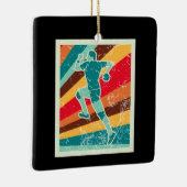 Handball Player Retro Keramikornament (Rechts)