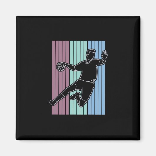 Handball Player Retro Magnet (Vorne)