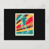 Handball Player Retro Postkarte (Vorderseite)