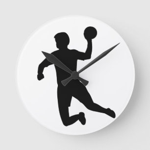 Handball player runde wanduhr