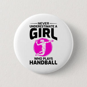 Handball Player Sport Team Handballer Funny Sprich Button