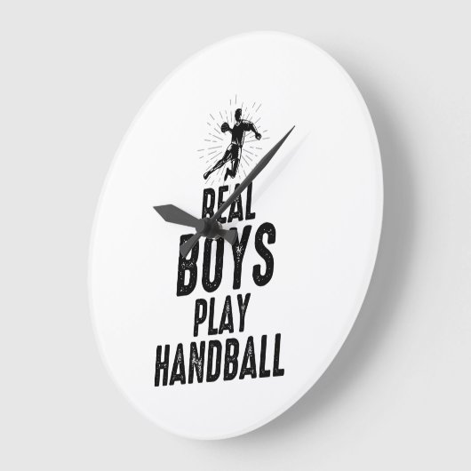 Handball Player Sport Team Handballer Funny Sprich Große Wanduhr (Winkel)