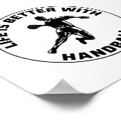 Handball Player Sport Team Handballer Funny Sprich Poster (Ecke)