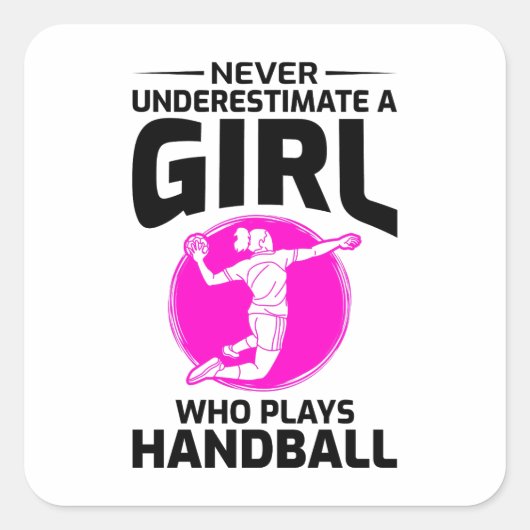 Handball Player Sport Team Handballer Funny Sprich Quadratischer Aufkleber (Vorderseite)