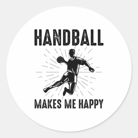 Handball Player Sport Team Handballer Funny Sprich Runder Aufkleber (Vorderseite)