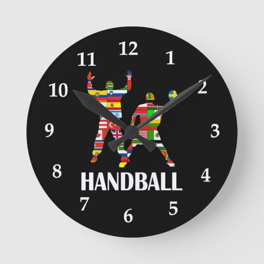Handball Runde Wanduhr (Vorderseite)