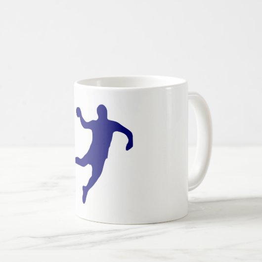Handball-Silhouette Kaffeetasse (VorderseiteRechts)