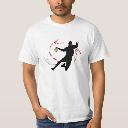 Handball sophisticated design of player and goal T-Shirt (Vorderseite)