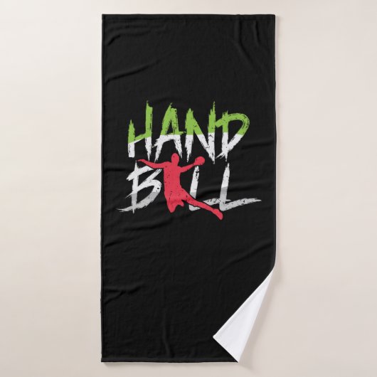 Handball Sprungwurf Badehandtuch (Badehandtuch)