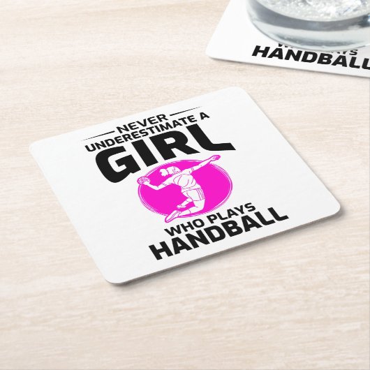 Handball Team Sport Innensport Torwart Rechteckiger Pappuntersetzer (angewinkelt)