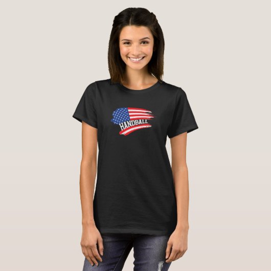 Handball US American Flag Team Handball Player P T-Shirt (Vorne ganz)