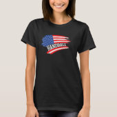 Handball US American Flag Team Handball Player T-Shirt (Vorderseite)