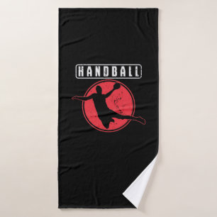 Handball Wurf und Tor Badehandtuch