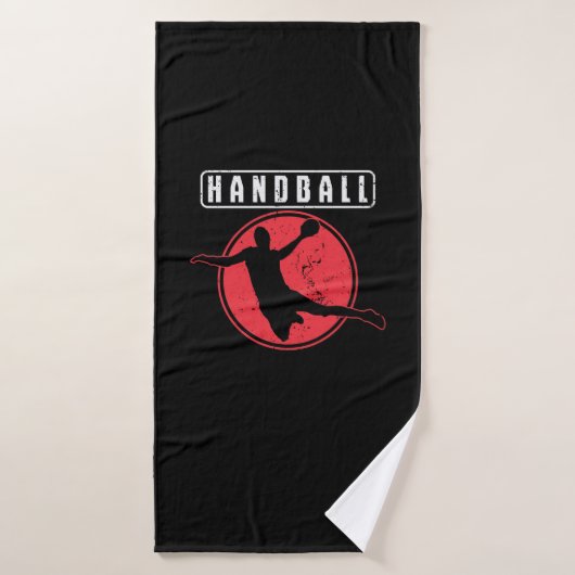 Handball Wurf und Tor Badehandtuch (Badehandtuch)