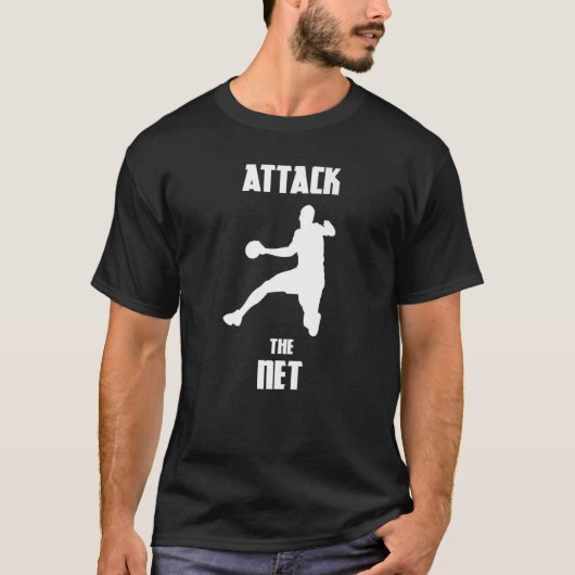 Handballangriff im Netz T-Shirt (Vorderseite)