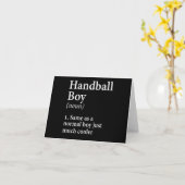 Handballer Handball-Jungen-Ball trägt Karte (Gelbe Blume)